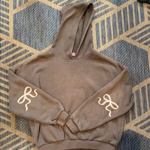 Edikted Gray Hoodie with Cream Details